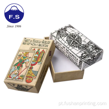 Jogo de cartas de jogo de tarô personalizado com caixa de capa dura